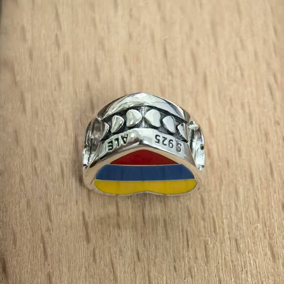 Pandora Colombia Flag Exclusive Heart Bead Charm, S925 Silver Jewelry - Picture 3 of 4